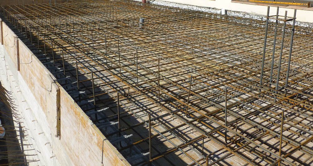 steel work for re enforced concrete pour