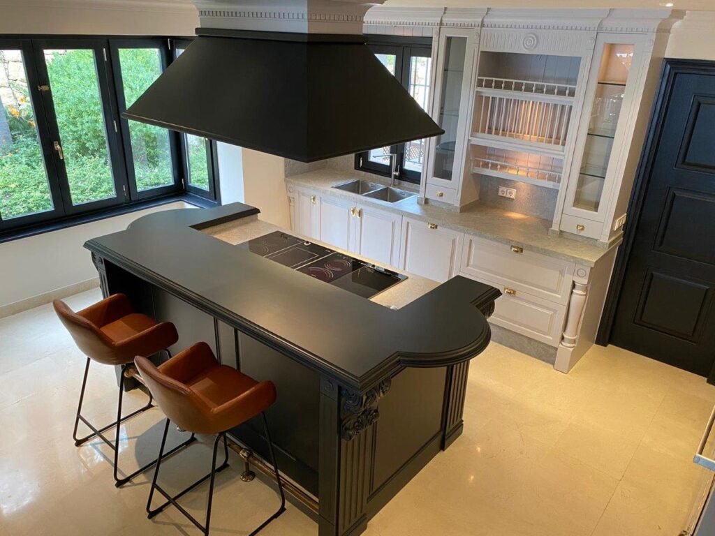 kitchen island birds eye view